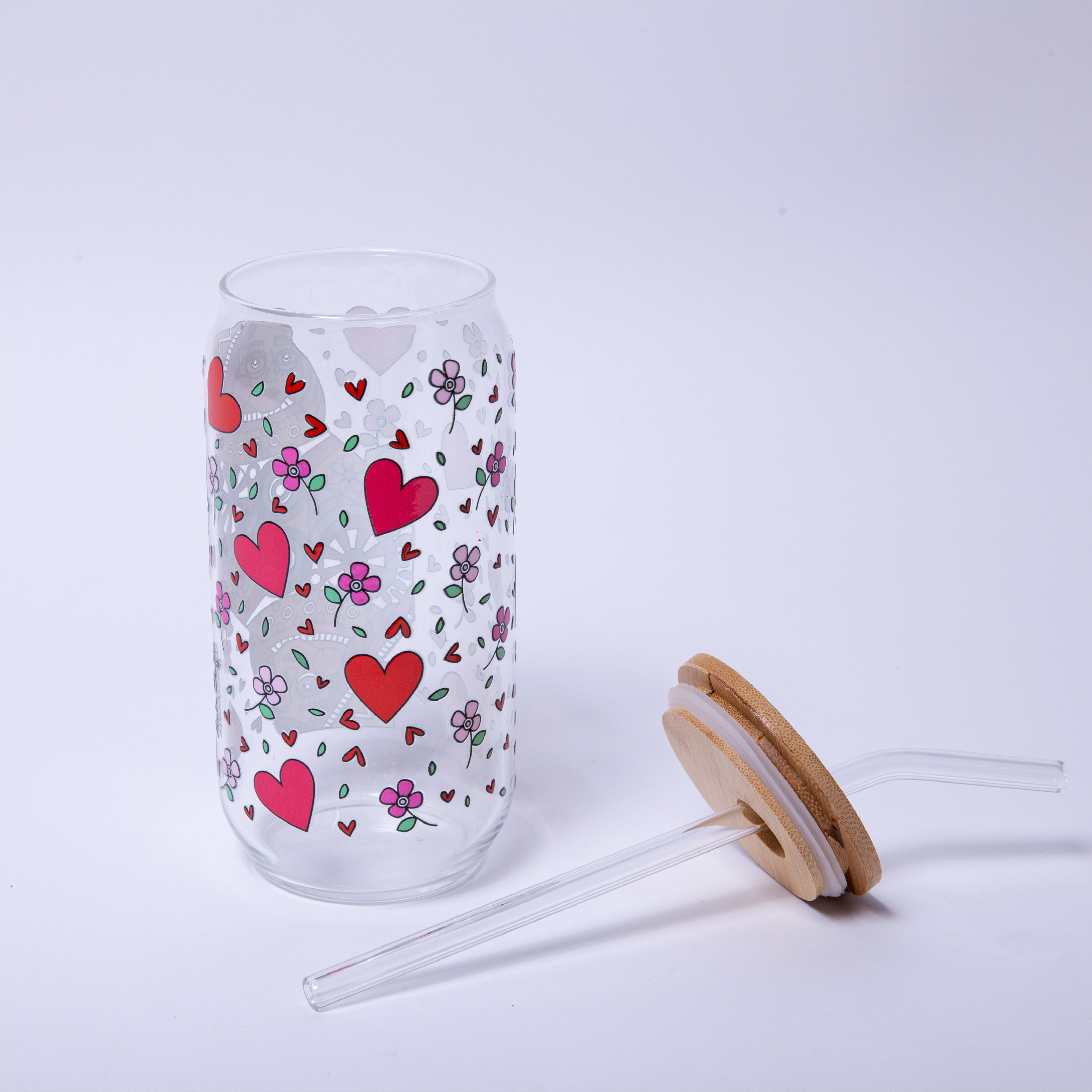 Vaso de vidrio Reina de Corazones